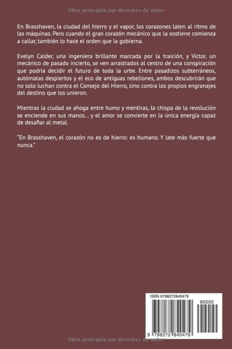 Contraportada de Engranajes del Destino